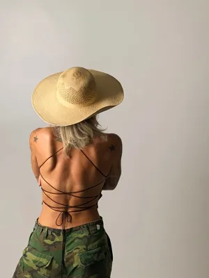 1940's Straw Wide Brim Hat