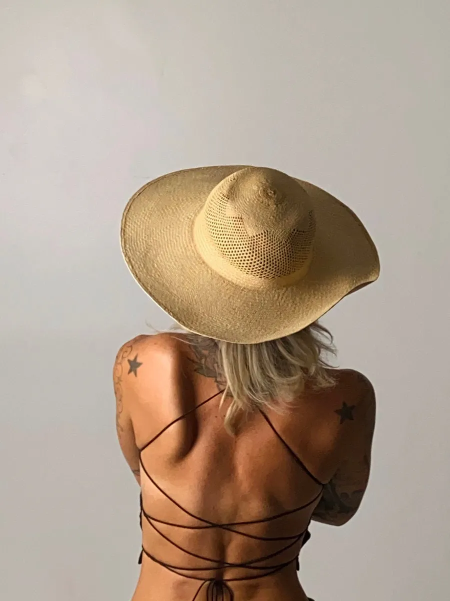 1940's Straw Wide Brim Hat