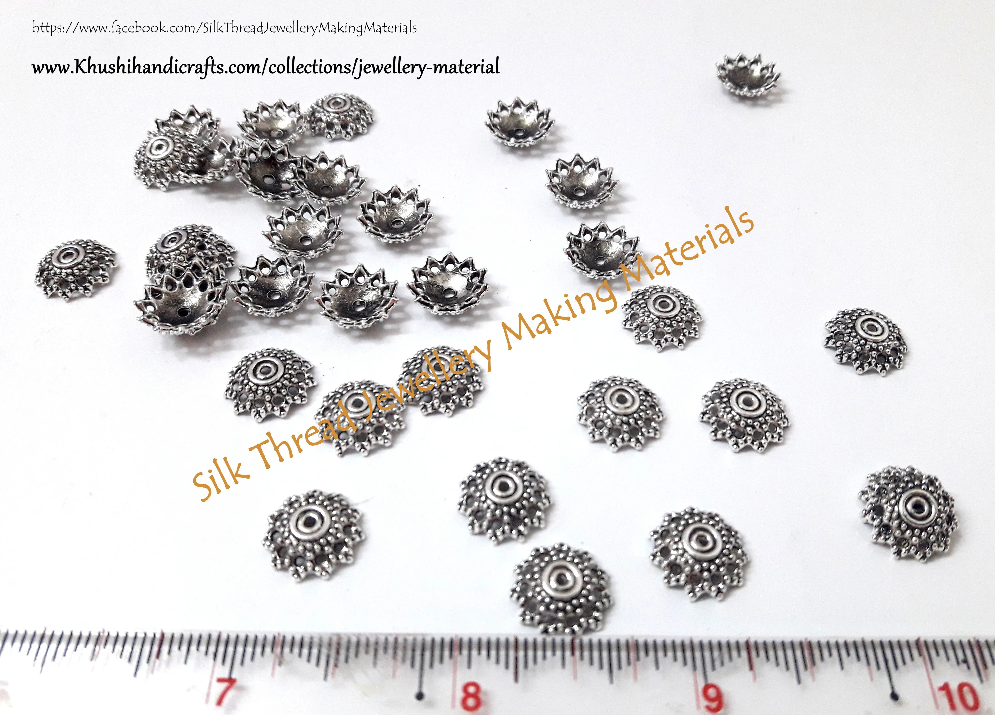 Antique Gold / Silver Bead Cap 12mm Pattern 2 -BC24