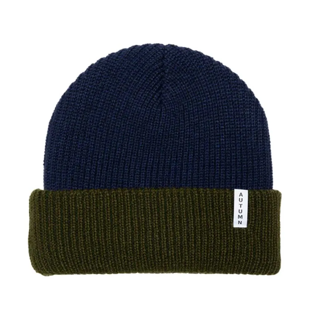 Autumn Blocked Youth Beanie - Army
