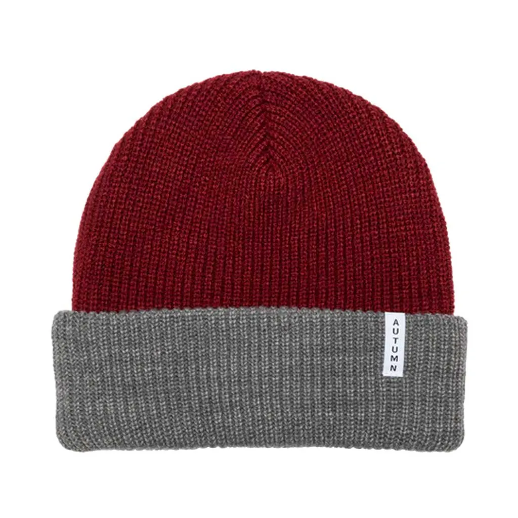 Autumn Blocked Youth Beanie - Grey