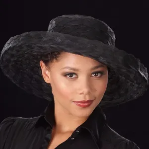 BW-9037 Black horsehair ladies hat