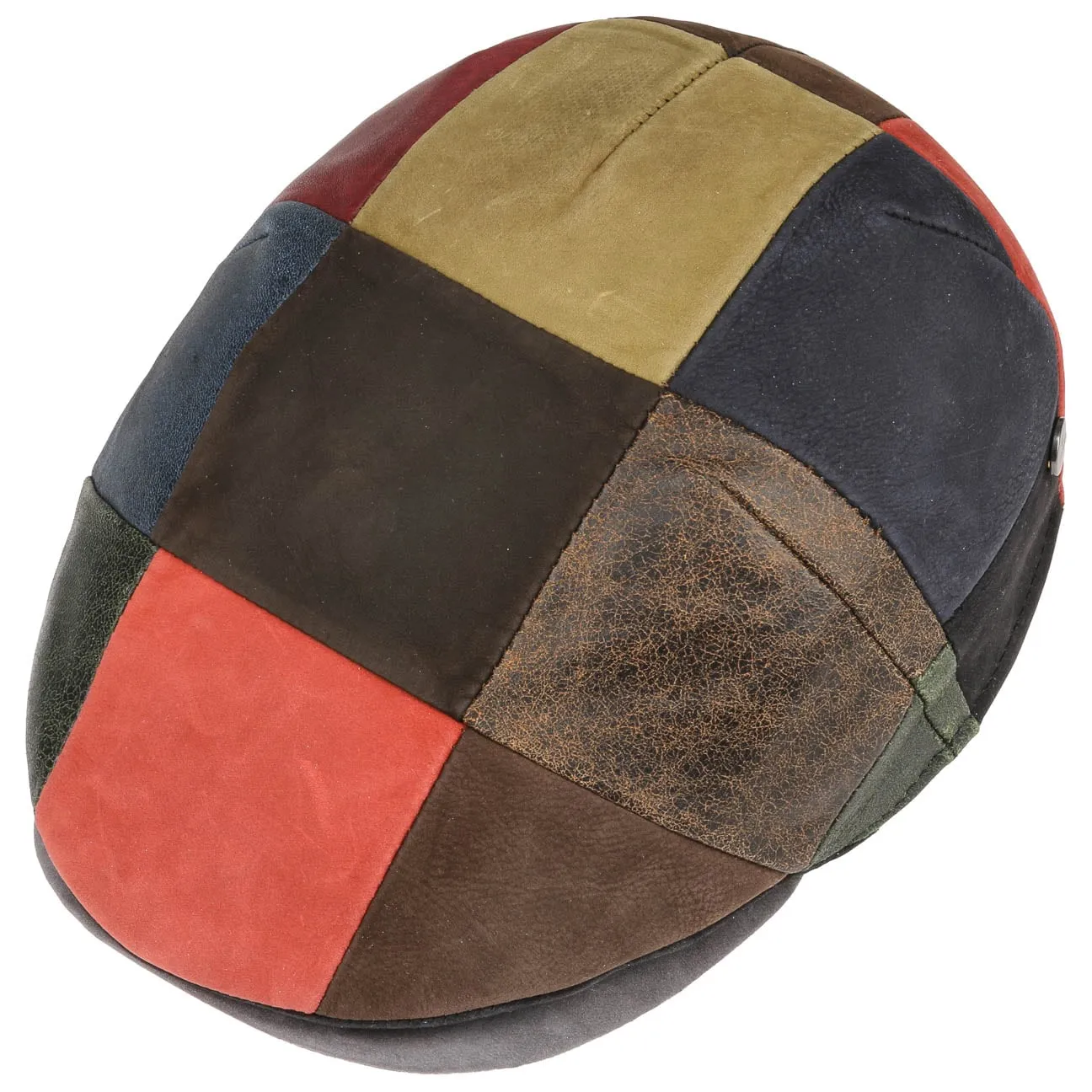 Capri Bic Leather Patchwork Flat Cap by Lierys