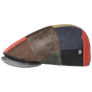 Capri Bic Leather Patchwork Flat Cap by Lierys