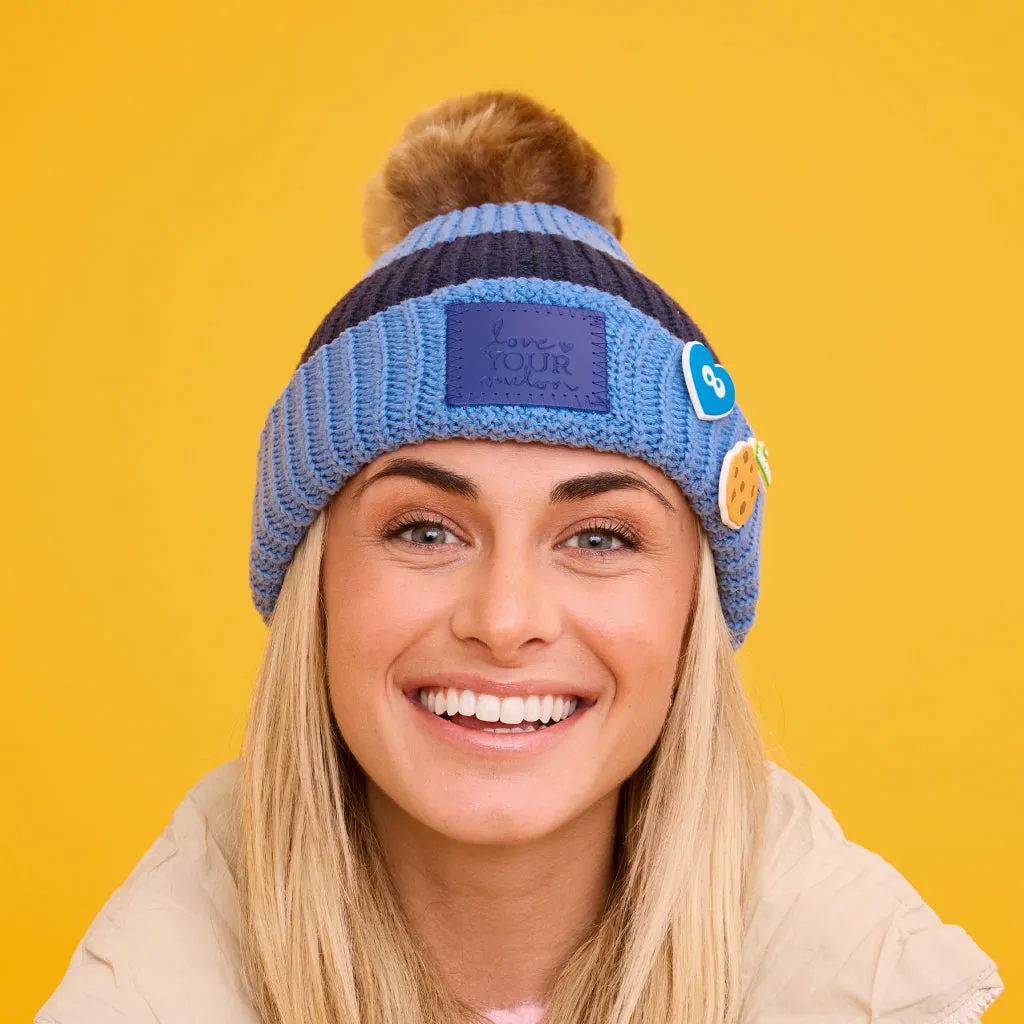 Cookie Monster Pom Beanie with Charms