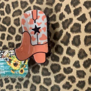 Cowboy Hat/Boots Print Hair Clip