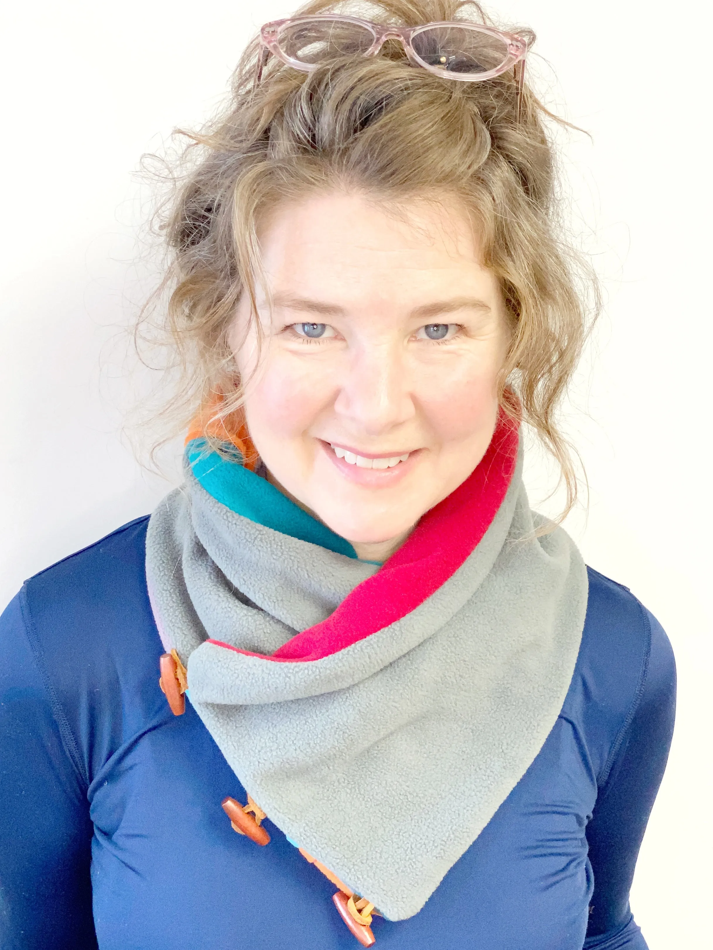 Cowl Neck Warmer for Women, Toggle Scarf, Patchwork Scarf, One of a Kind, Upcylced Fashion