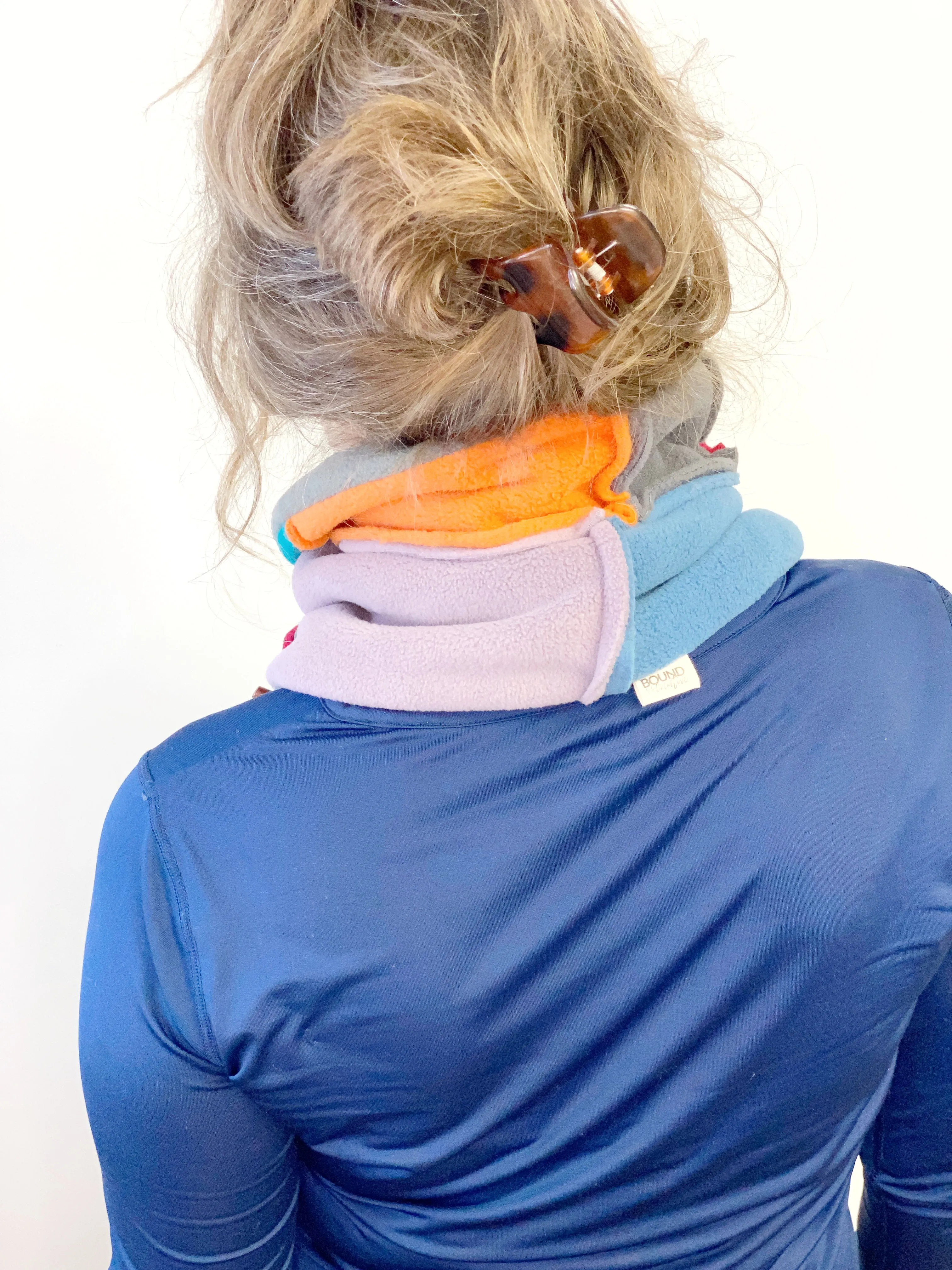Cowl Neck Warmer for Women, Toggle Scarf, Patchwork Scarf, One of a Kind, Upcylced Fashion