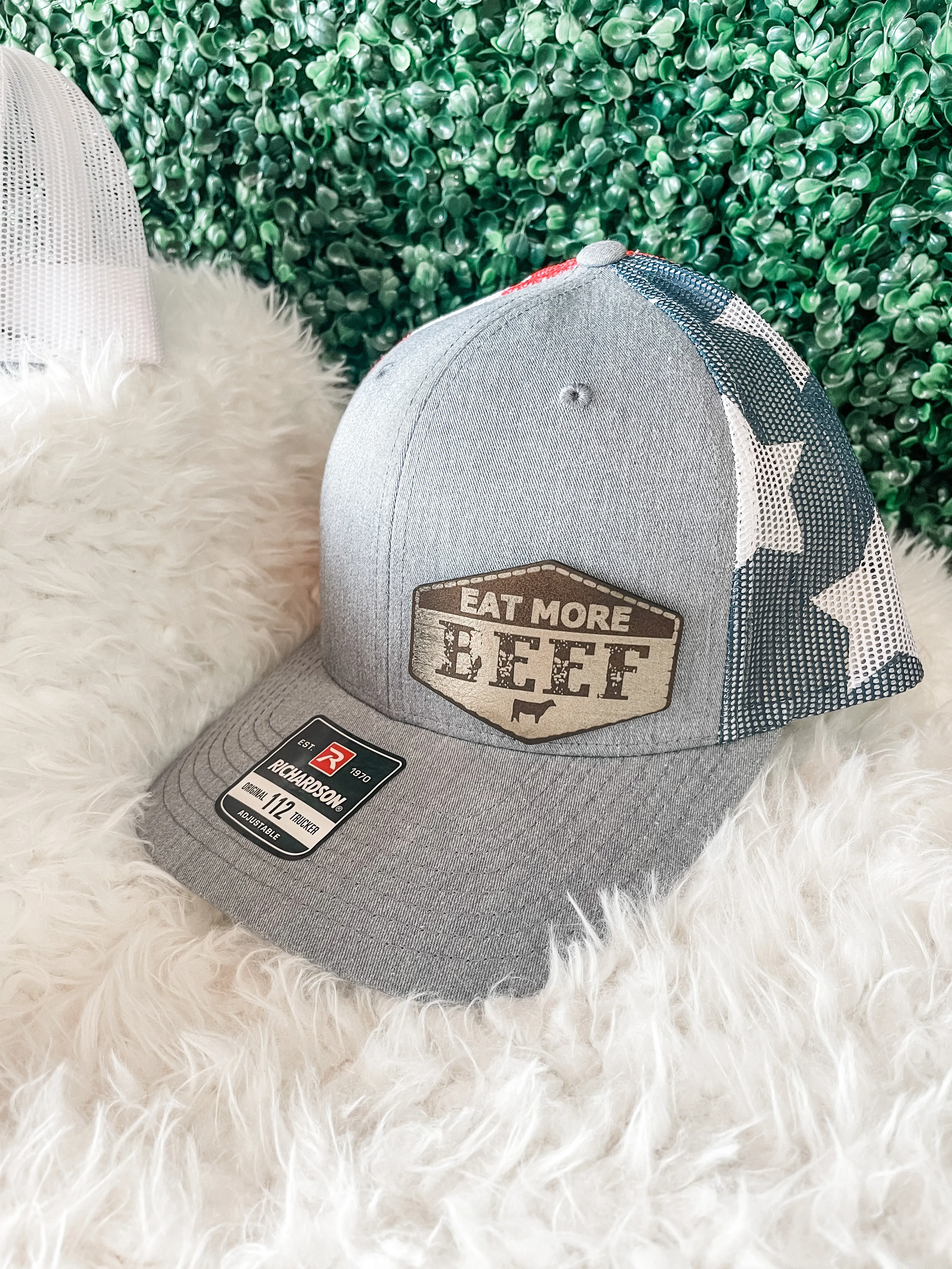 Eat More Beef Leather Patch Hat