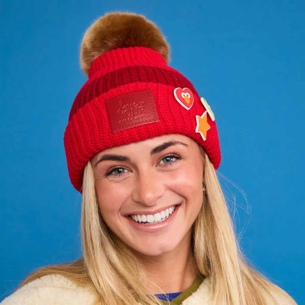 Elmo Pom Beanie with Charms