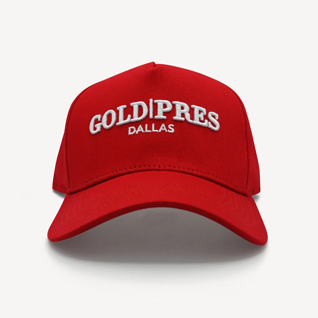 Gold Pres Dallas Classic Snapback Red/White