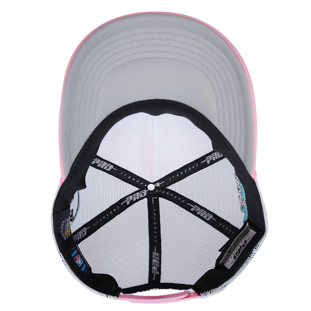 GOLDEN STATE WARRIORS WASHED NEON FOAM FRONT TRUCKER HAT (PINK)