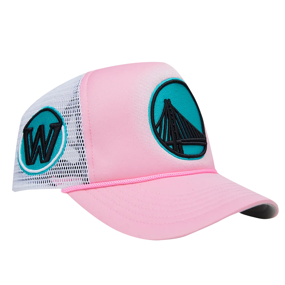 GOLDEN STATE WARRIORS WASHED NEON FOAM FRONT TRUCKER HAT (PINK)
