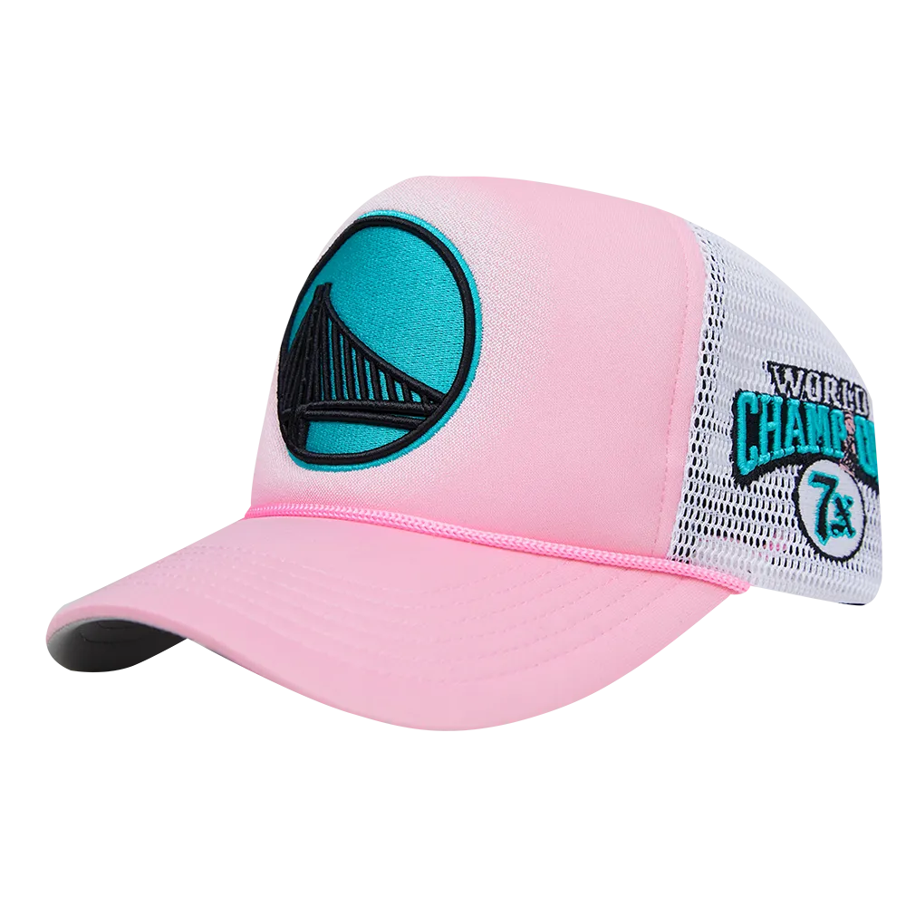 GOLDEN STATE WARRIORS WASHED NEON FOAM FRONT TRUCKER HAT (PINK)