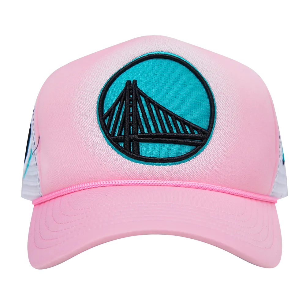 GOLDEN STATE WARRIORS WASHED NEON FOAM FRONT TRUCKER HAT (PINK)