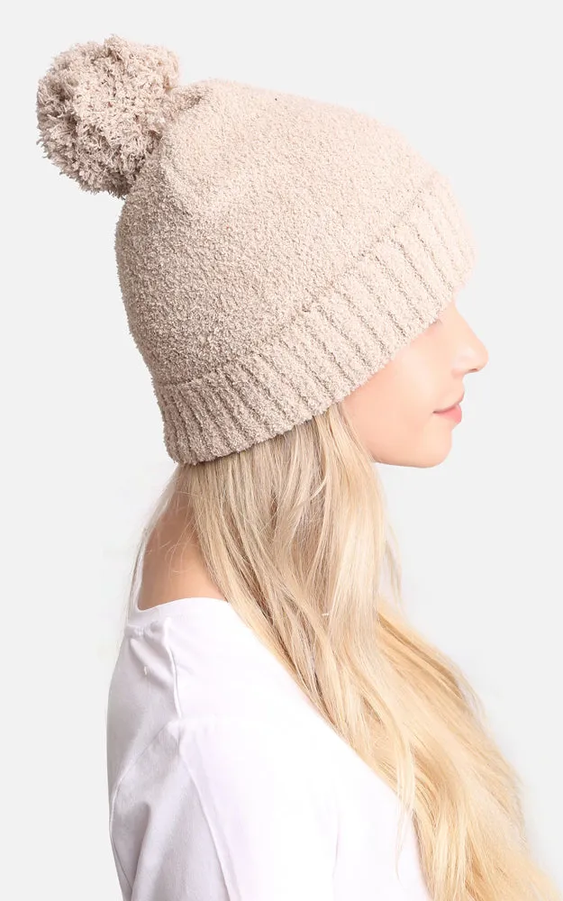 JH270 Solid Color Luxury Soft Beanie W/ Pom-Pom