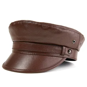 Leather Navy Hat