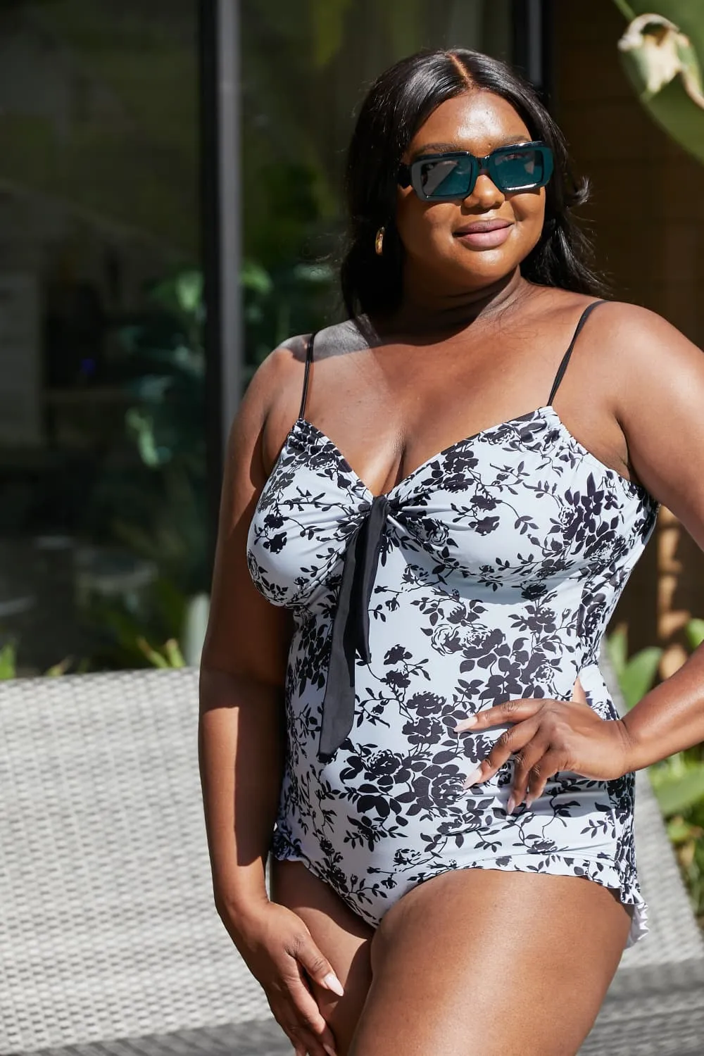 Marina West Swim Cte d'Azur Ruffle Trim One-Piece Swimsuit