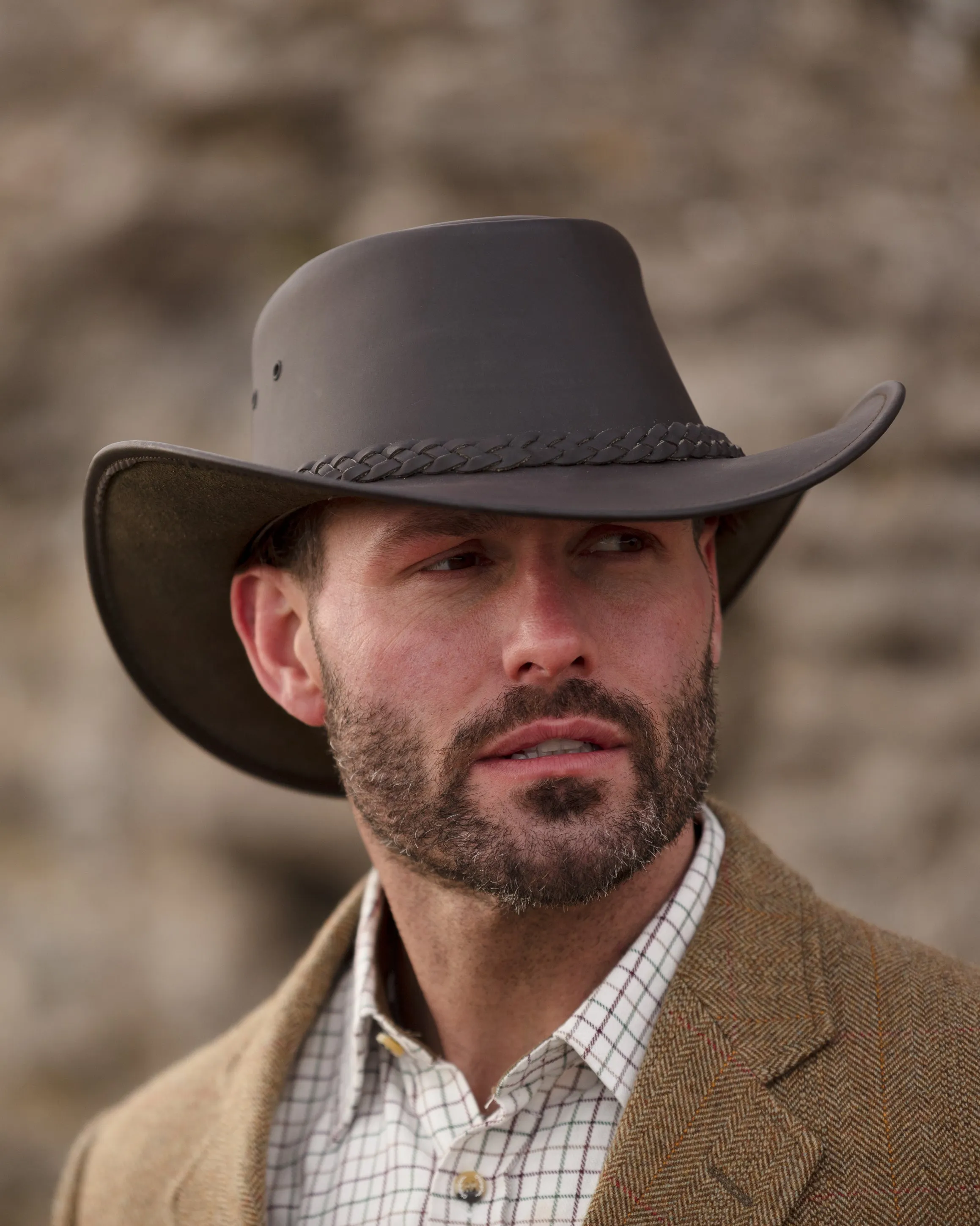 Men's Brown Australian Leather Hat