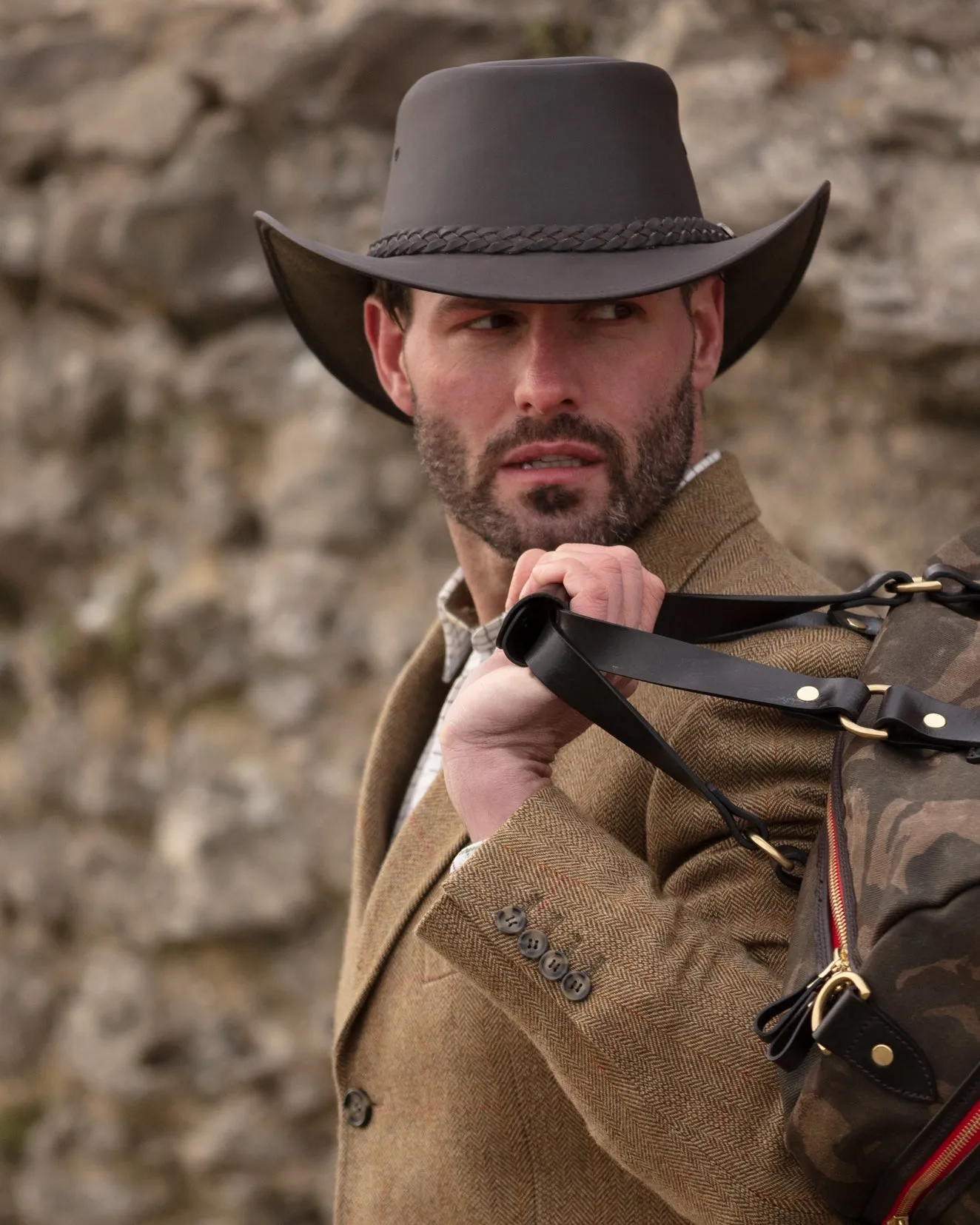 Men's Brown Australian Leather Hat