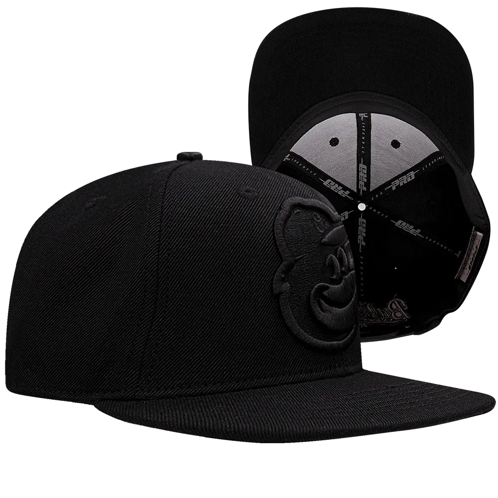 MLB BALTIMORE ORIOLES NEUTRAL WOOL UNISEX SNAPBACK HAT (BLACK)