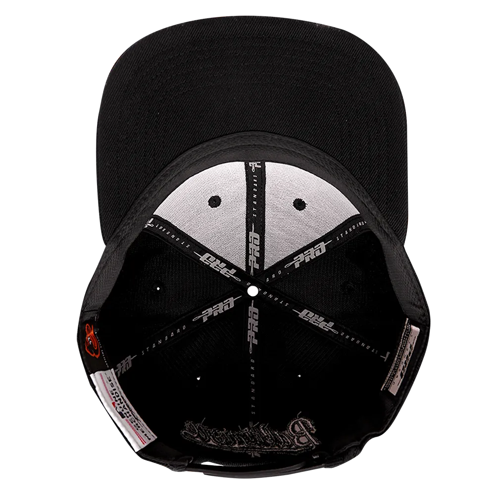 MLB BALTIMORE ORIOLES NEUTRAL WOOL UNISEX SNAPBACK HAT (BLACK)