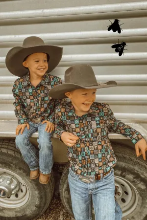 "Check Yer" Children's Cowboy Button-Up