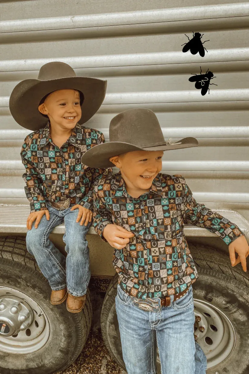 "Check Yer" Children's Cowboy Button-Up