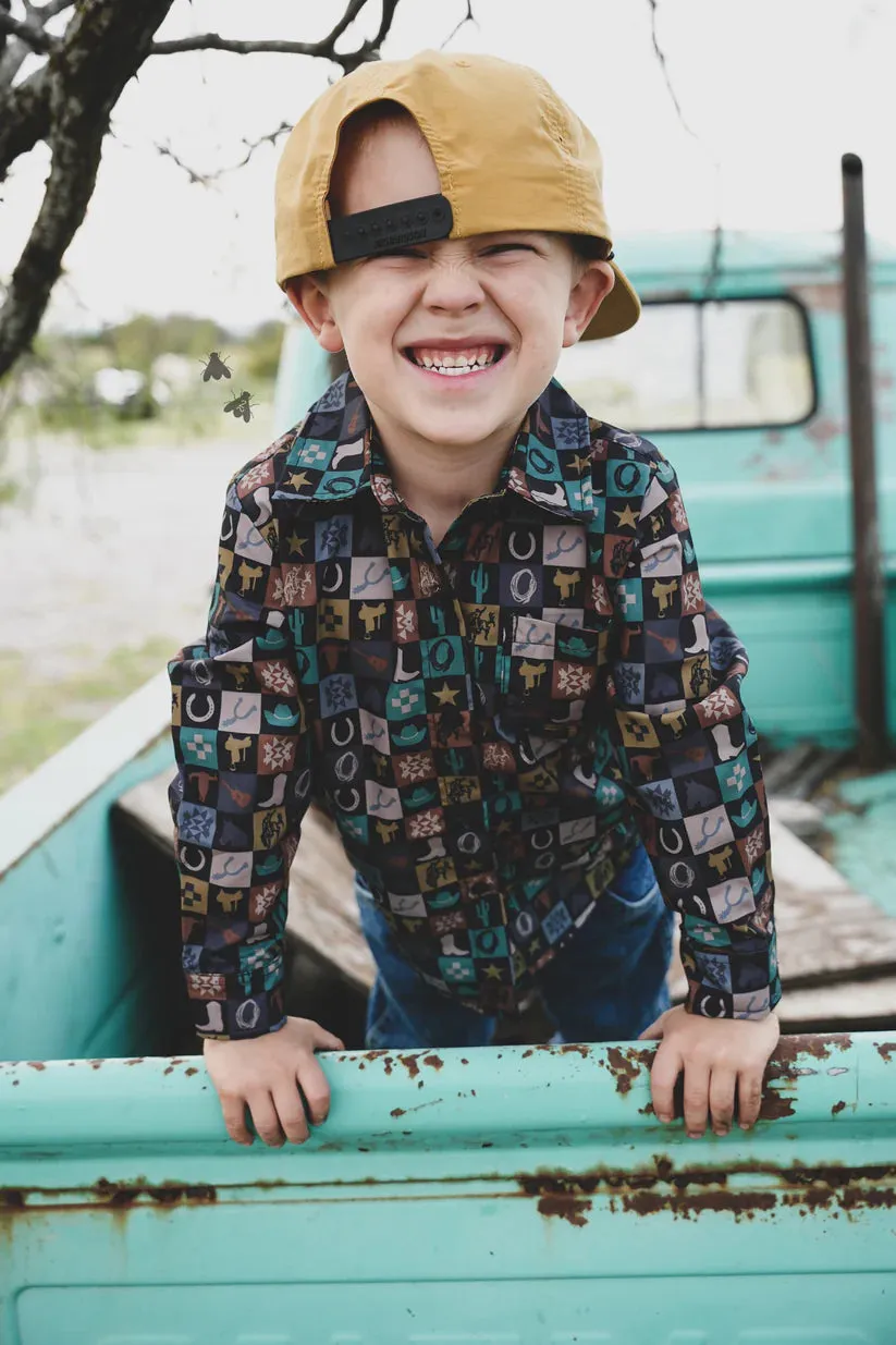 "Check Yer" Children's Cowboy Button-Up