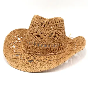RAYLENE Vintage Hollow Straw Hat