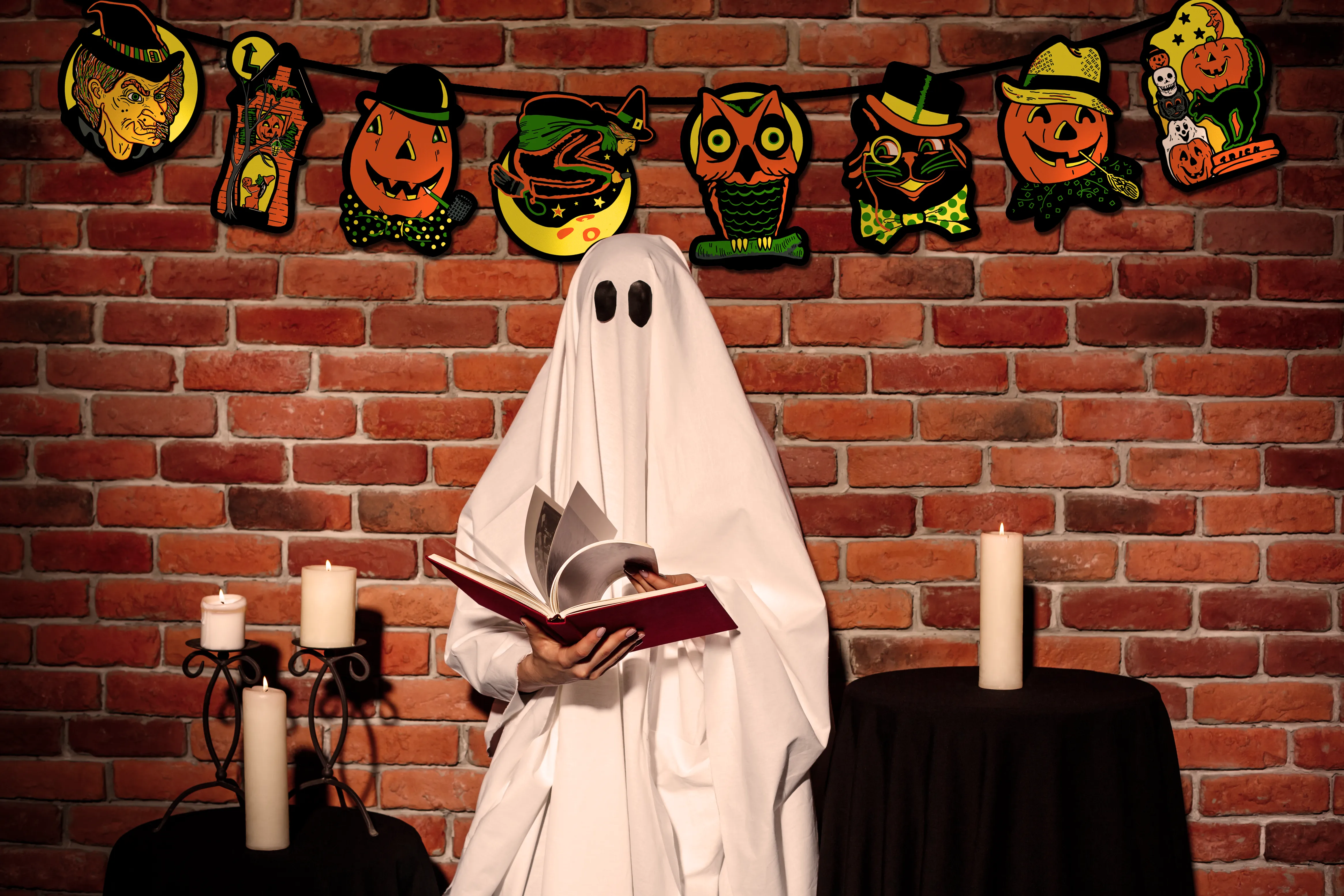 Retro Inspired Illuminated Halloween Cutout Banner Decoration - Beistle x Blowmold Inspired Cutout Series