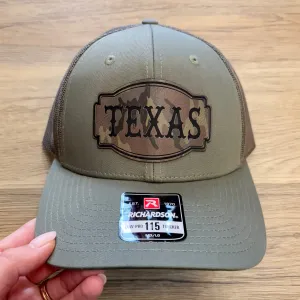 Texas Leather Patch Camo Hat