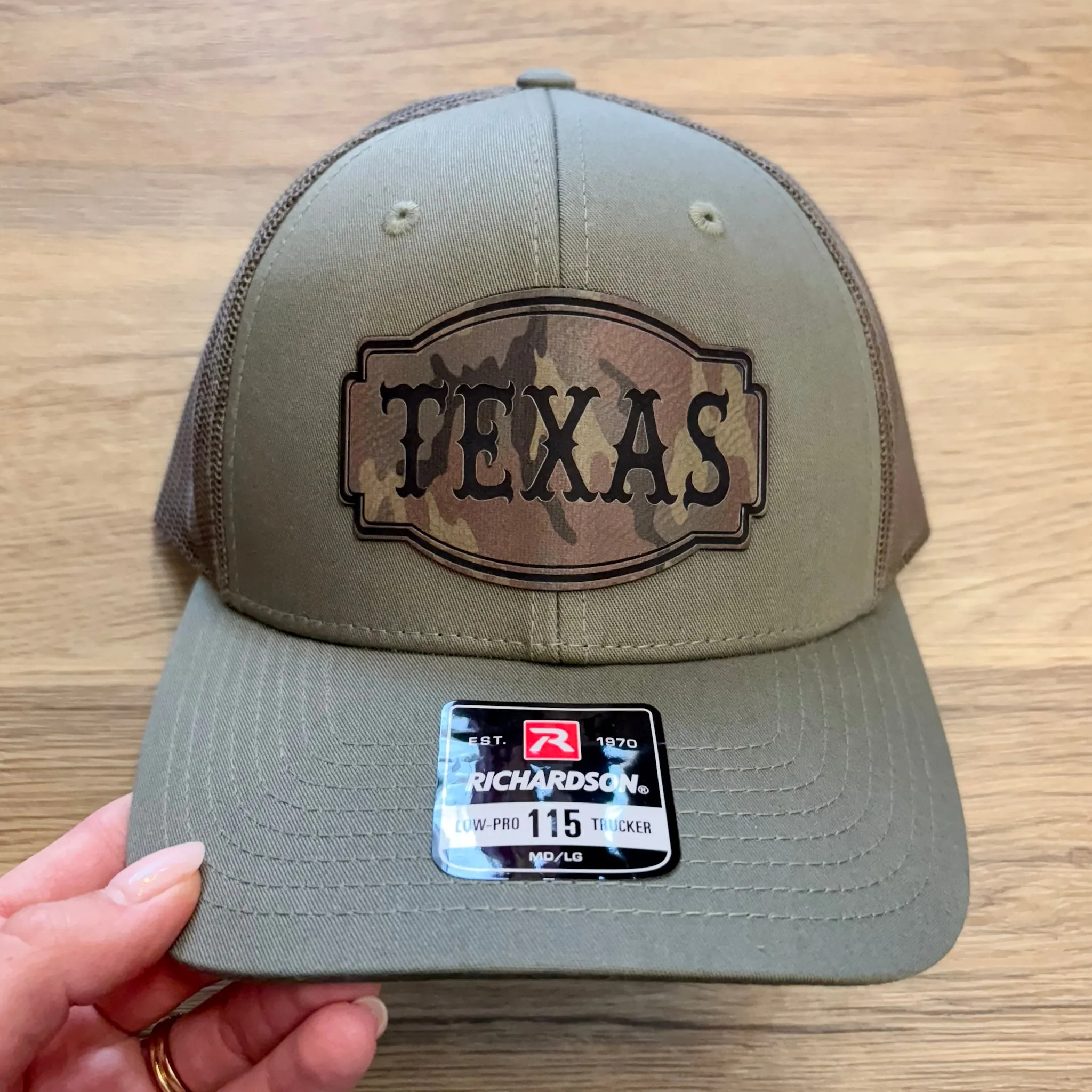 Texas Leather Patch Camo Hat