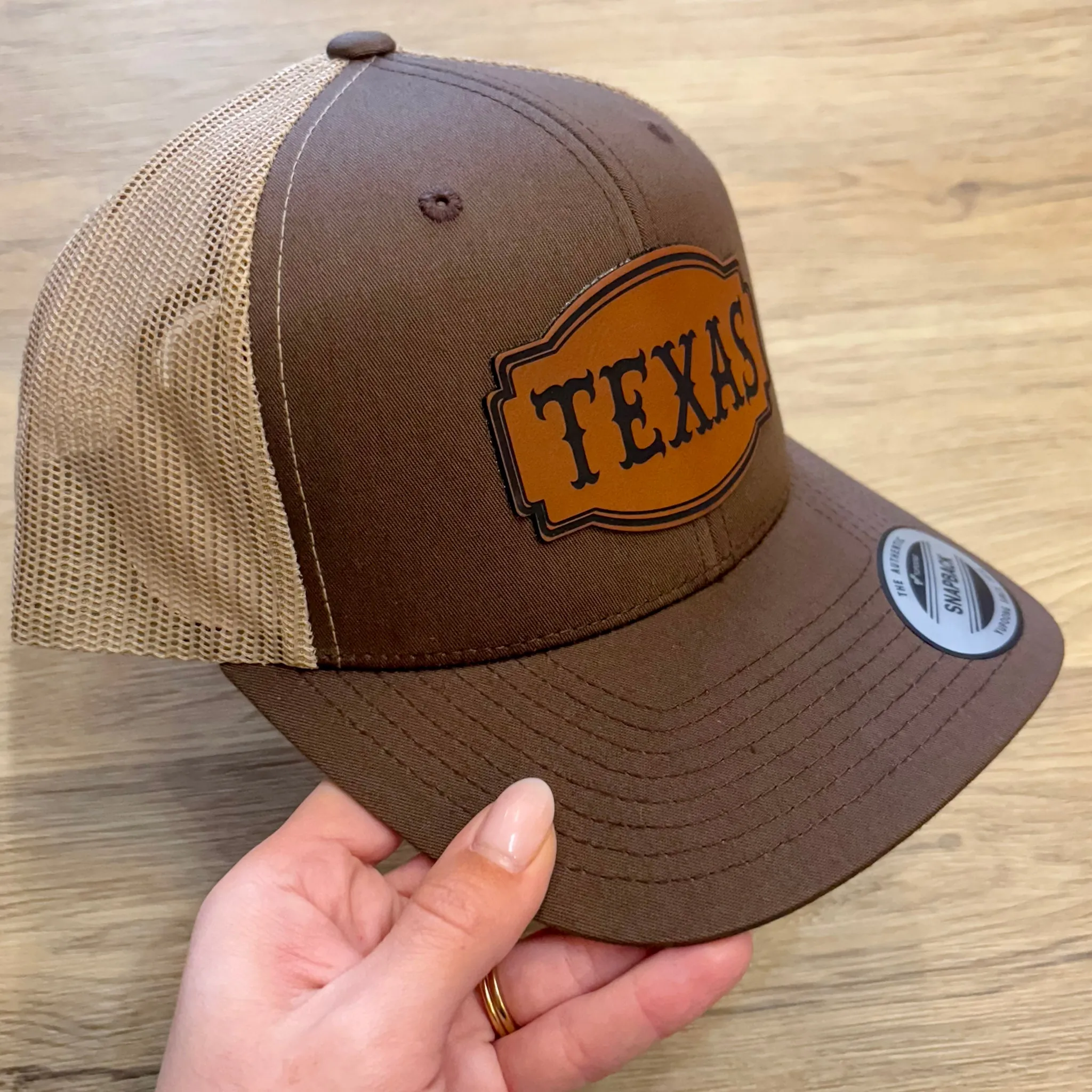 Texas Leather Patch Khaki Hat