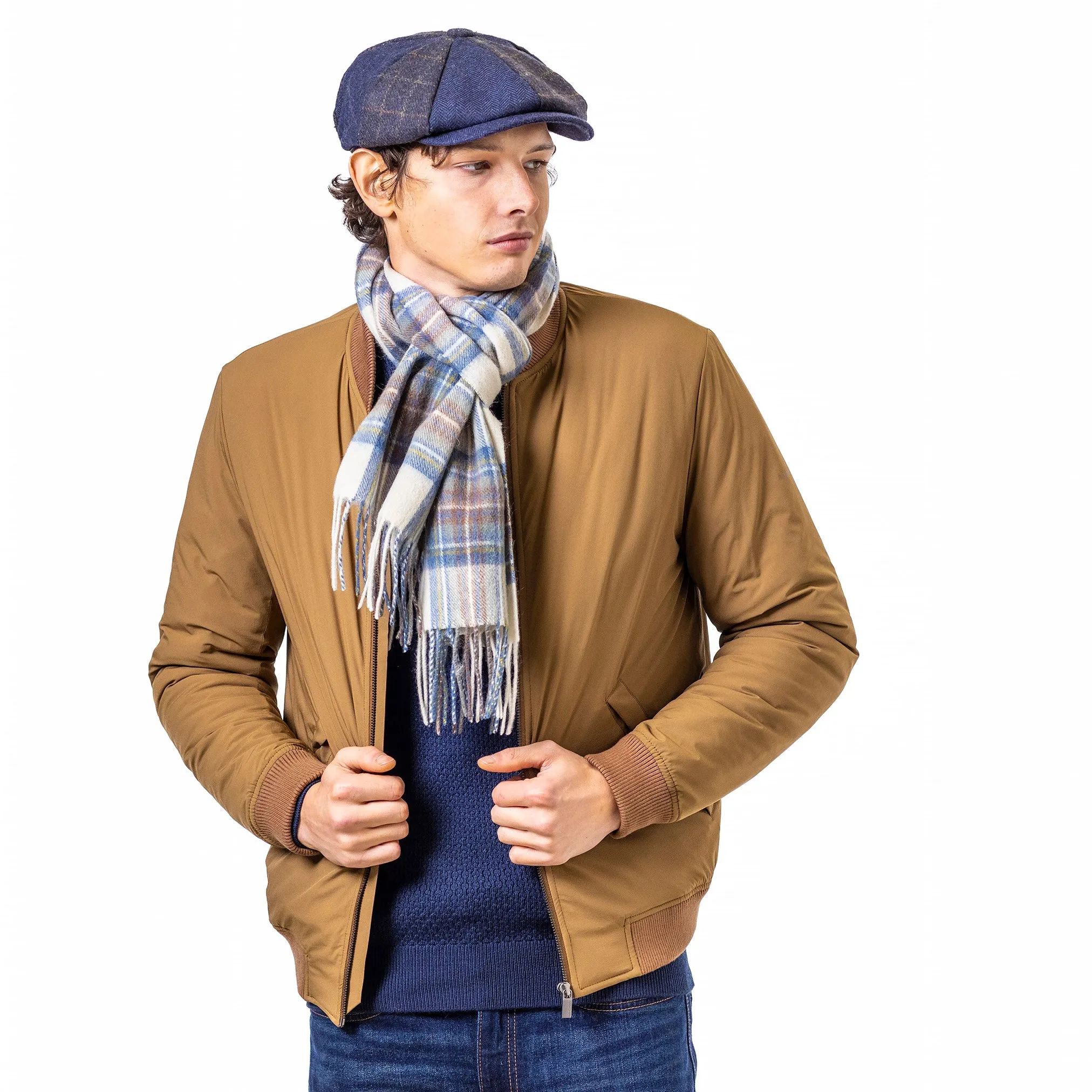 Tweed Patchwork Newsboy Cap