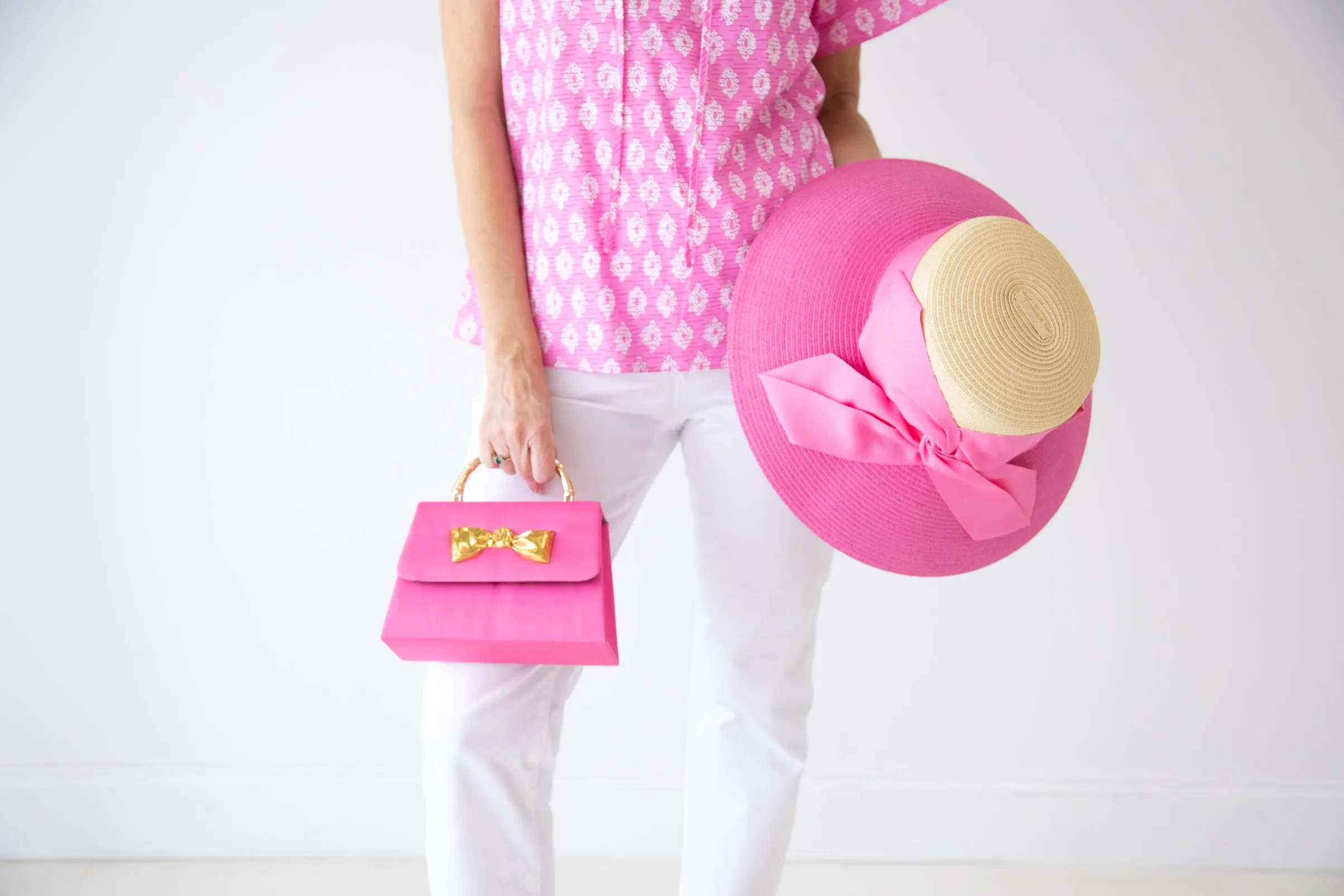 Twist Bow Lampshade Hat - Pink