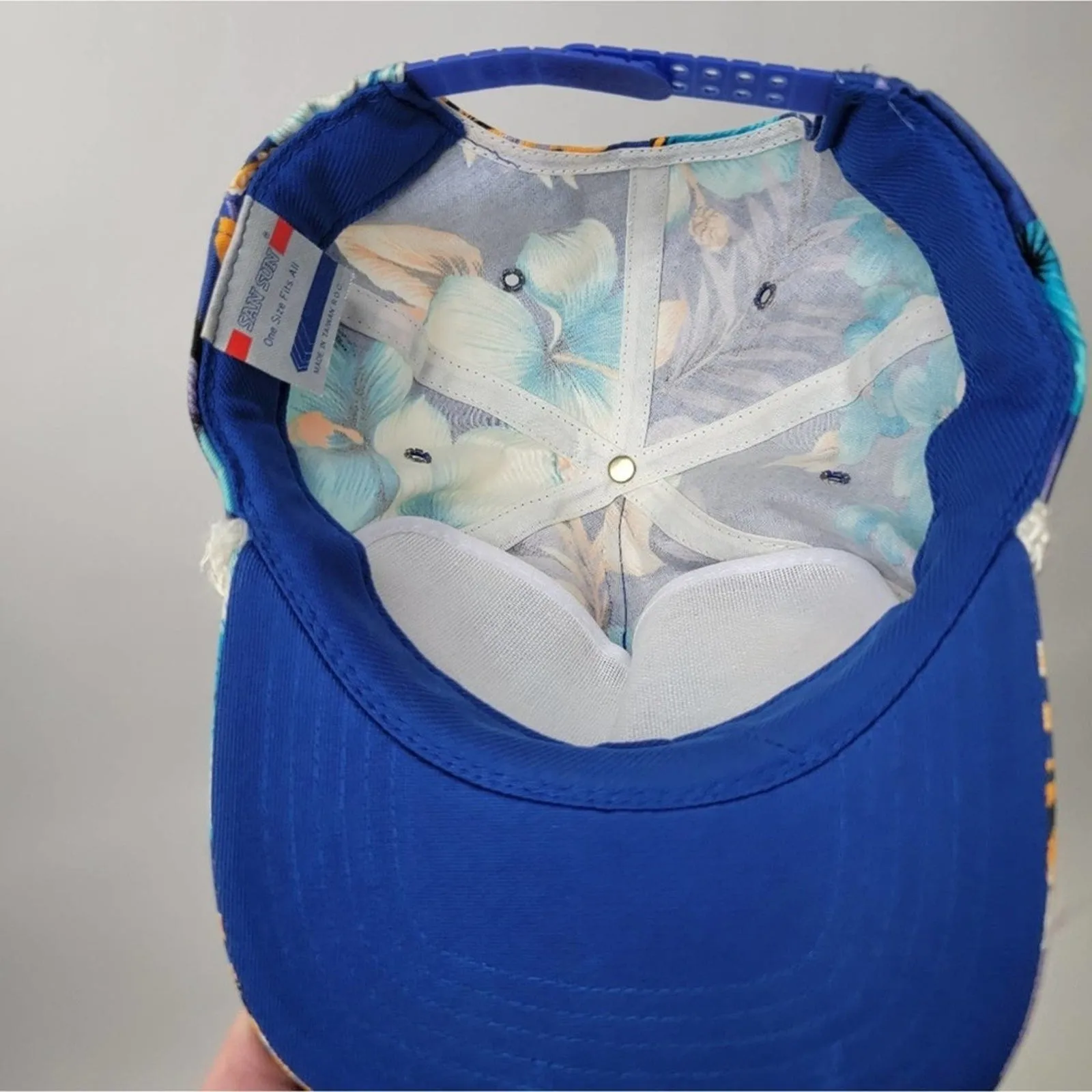 Vintage Raychem Tropical Floral Print Snapback Hat Cap 80/90's