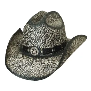 White/Gray Distressed Straw Star Central Cowboy Hat