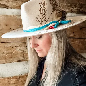 Wild Thing Rancher Hat Custom Burned - Oatmeal | Bourbon Cowgirl