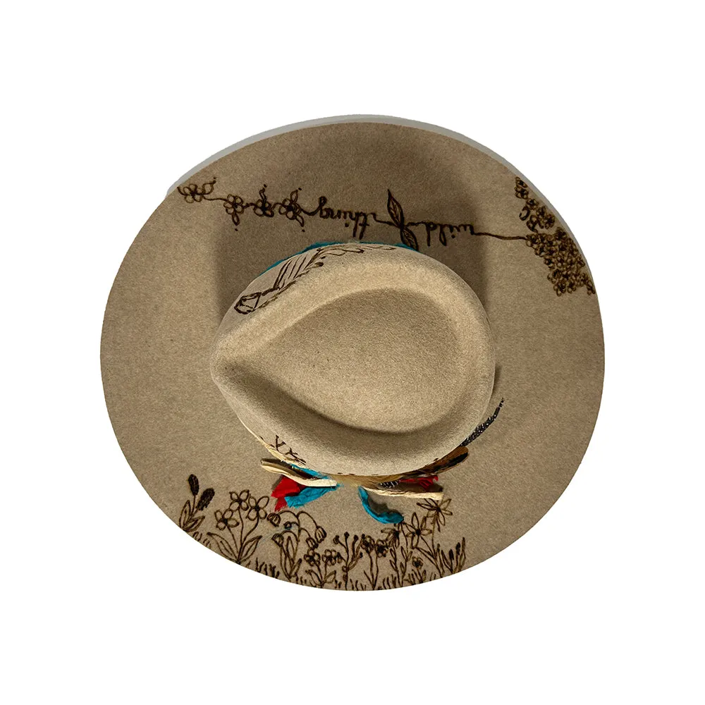 Wild Thing Rancher Hat Custom Burned - Oatmeal | Bourbon Cowgirl