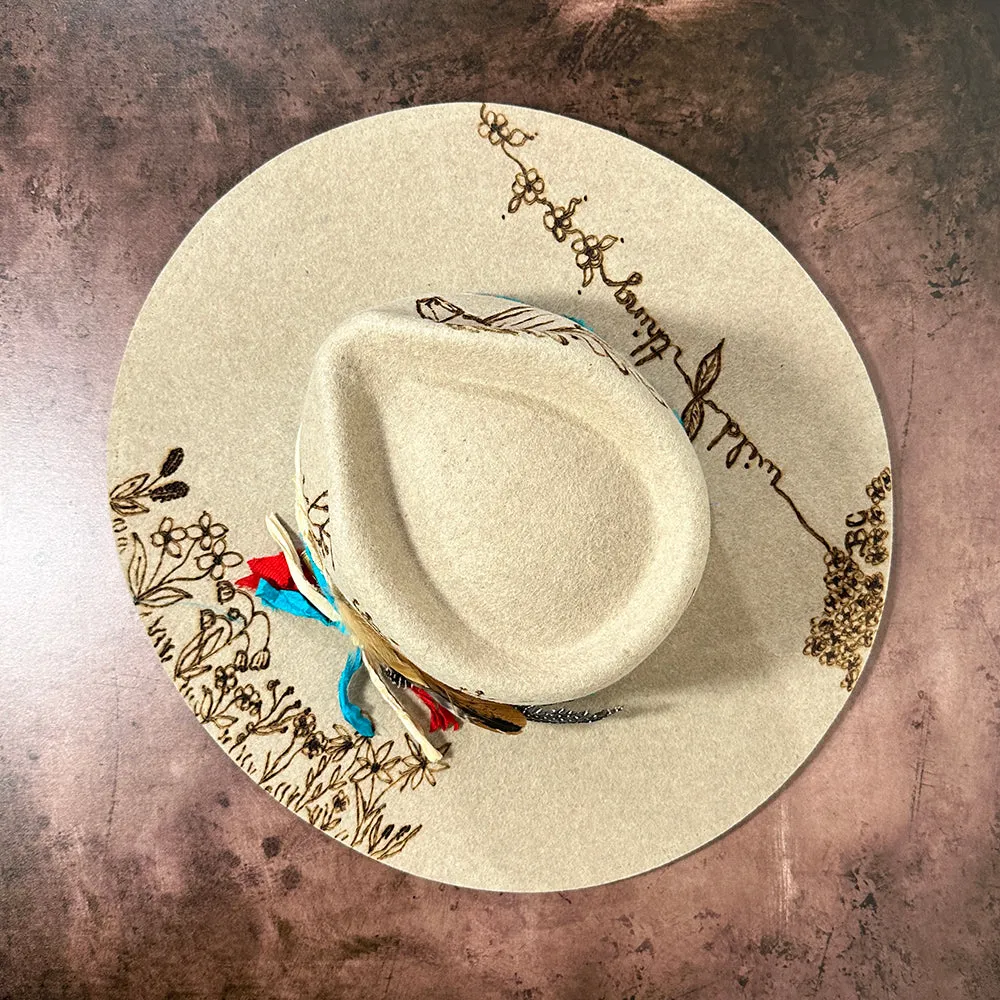 Wild Thing Rancher Hat Custom Burned - Oatmeal | Bourbon Cowgirl