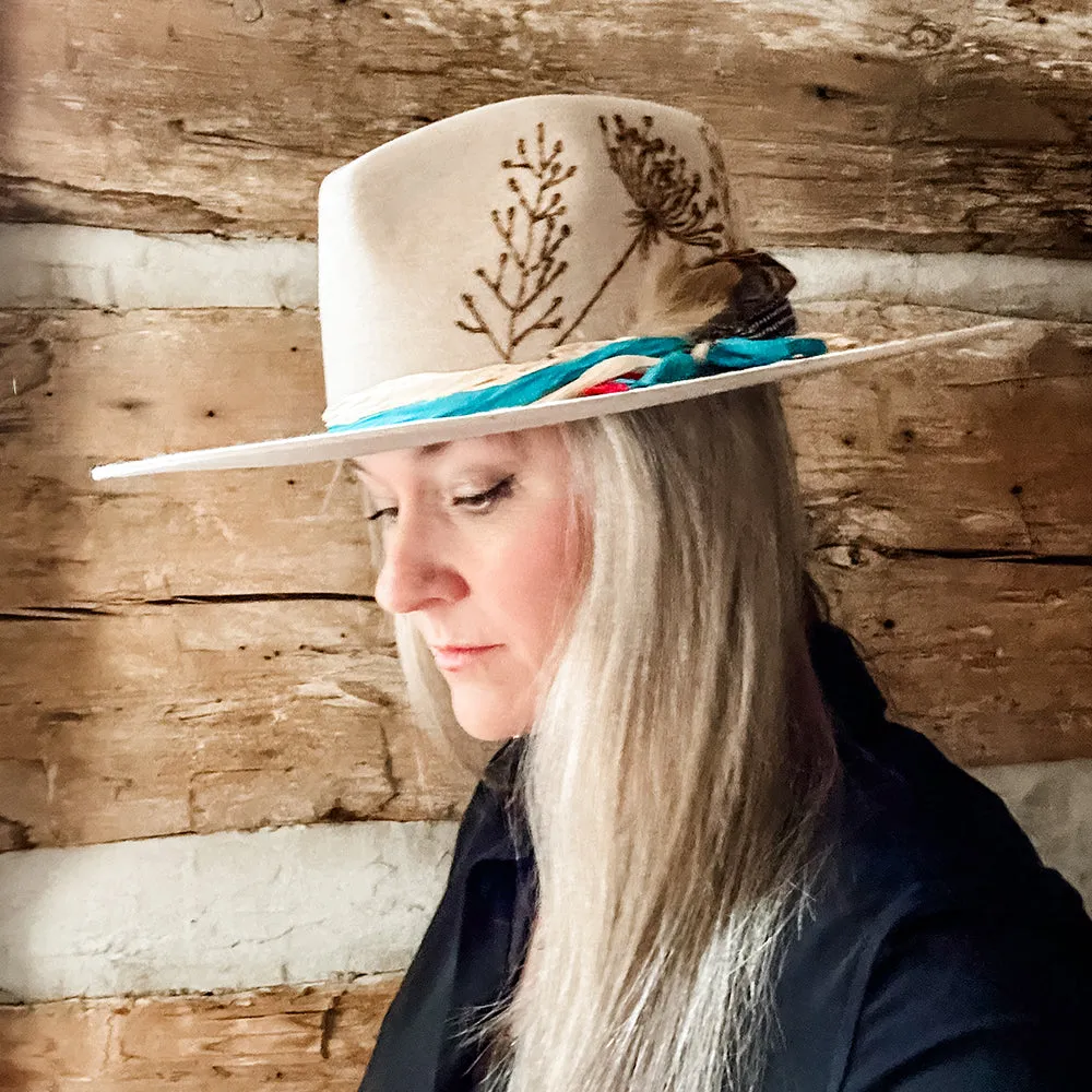 Wild Thing Rancher Hat Custom Burned - Oatmeal | Bourbon Cowgirl