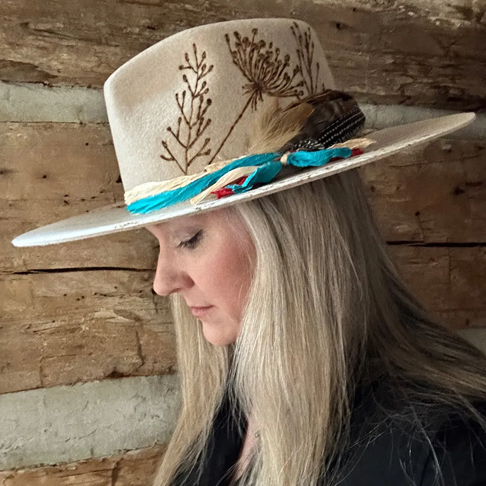 Wild Thing Rancher Hat Custom Burned - Oatmeal | Bourbon Cowgirl