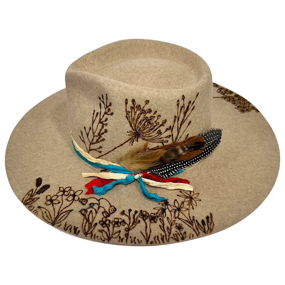 Wild Thing Rancher Hat Custom Burned - Oatmeal | Bourbon Cowgirl
